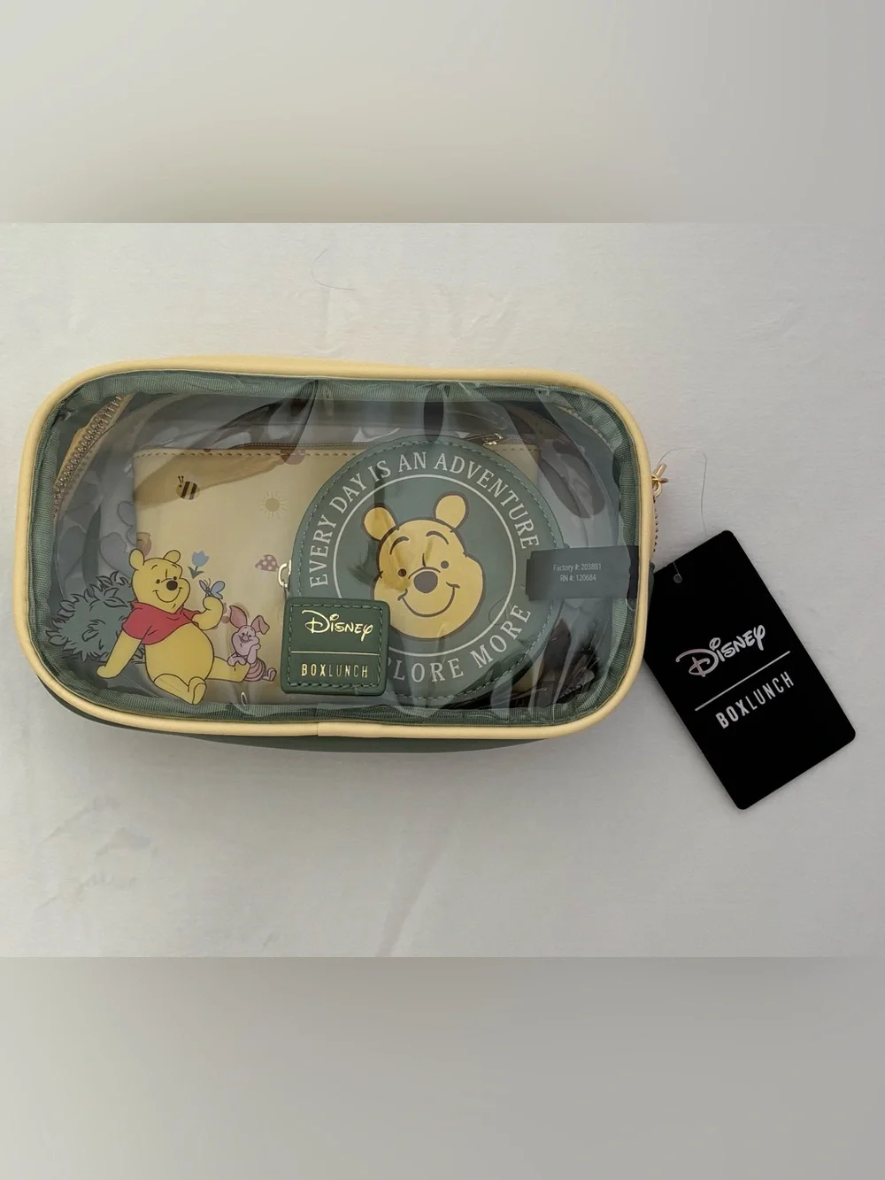 Disney BoxLunch Winnie the Pooh Walking Characters Cosmetic Bag Set NWT
